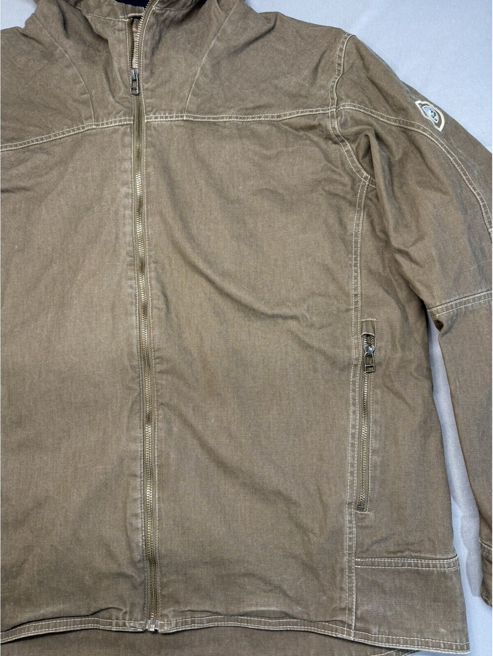 Kuhl The Law Fleece Lined Hoody Jacket Mens XL Brown Vintage Patina Dye Canvas - Picture 5 of 15